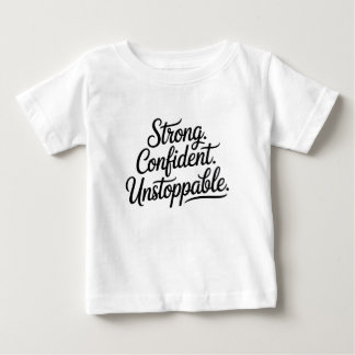 強く、自信に満ち、止まることを知らない - 女性のエンパワーメント ベビーTシャツ