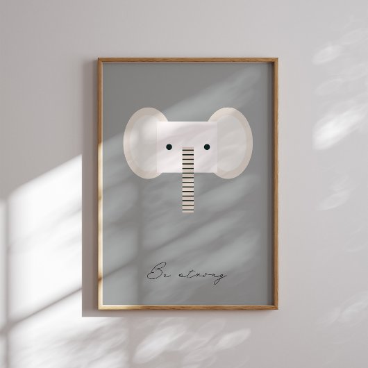 強く、象の子供は中立的なプリントを確認 ポスター