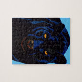 強さと勇気を象徴する黒いヒョウ ジグソーパズル (横)