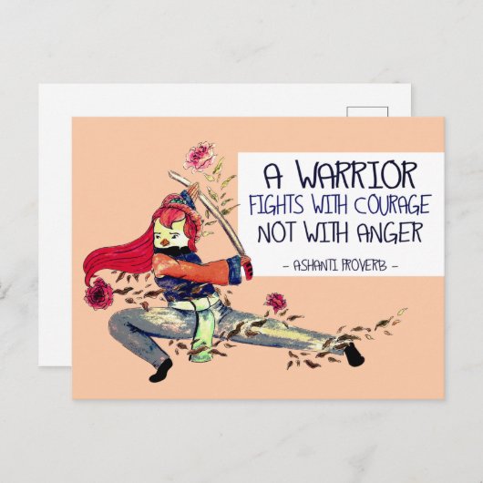 強さと勇気前向きがキュートな鳥引用文 ポストカード (正面/裏面)