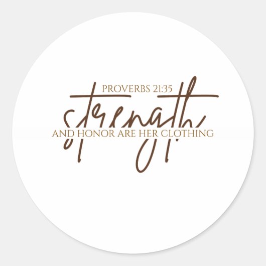 強さと名誉の女性のクリスチャン ラウンドシール (正面)