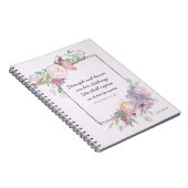 強さと名誉の箴言31パステルフローラフレーム ノートブック (右側)