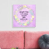 強さと名誉は彼女の服の諺の節 キャンバスプリント (インサイチュ (リビング))