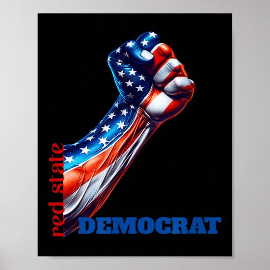 強さと団結レッド州民主党議員アンチトランプ ポスター (正面)