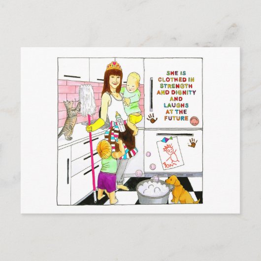 強さと尊厳の母親の日感動的 ポストカード (正面)