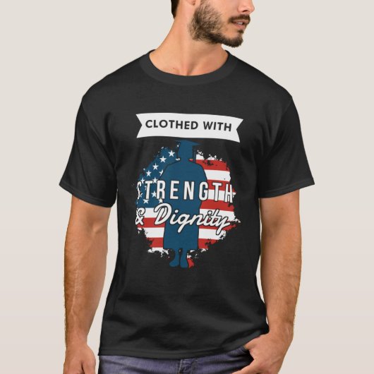 強さと尊厳を身にまとう Tシャツ (正面)