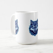 強さと自由の象徴 - 猛々しいオオカミ コーヒーマグカップ (正面左)