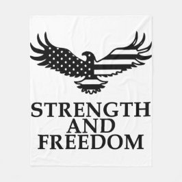 強さと自由 フリースブランケット