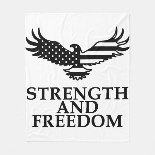 強さと自由 フリースブランケット (正面)