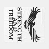 強さと自由 フリースブランケット (正面(横))