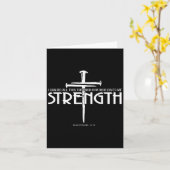 強さと釘のクロス聖書の詩キリスト教 カード (黄色い花)