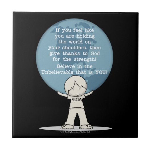 強さに感謝 タイル (正面)