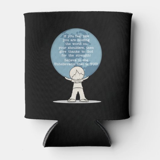 強さに感謝 缶クーラー (正面)