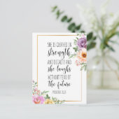 強さに身を包んだ彼女、箴言31:25 ポストカード (スタンド正面)