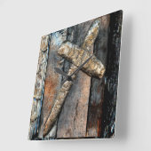 強さのクロス スクエア壁時計 (傾斜)