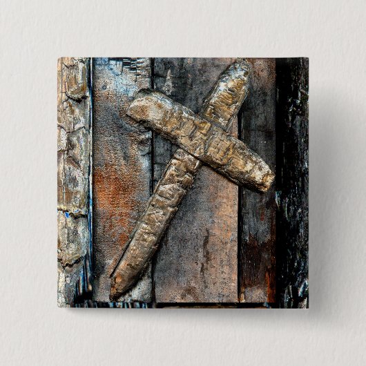 強さのクロス 缶バッジ (正面)