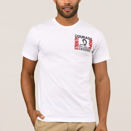 強さの勇気の希望の皮膚癌 Tシャツ (正面)