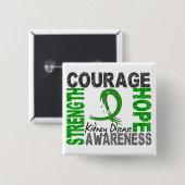 強さの勇気の希望の腎臓病 缶バッジ (正面&裏面)