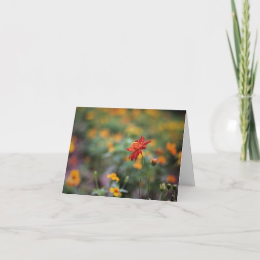 強さの花のメッセージカードのポートレート カード (正面)