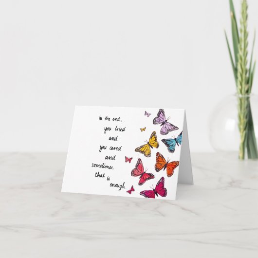 強さを見つける：蝶のリマインダー カード (正面)