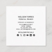 強さカーディオジムフィットネスパーソナルトレーナー スクエア名刺 (裏面)