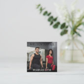 強さカーディオジムフィットネスパーソナルトレーナー スクエア名刺 (スタンド正面)