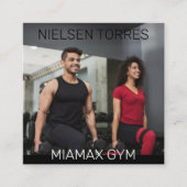 強さカーディオジムフィットネスパーソナルトレーナー スクエア名刺 (正面)