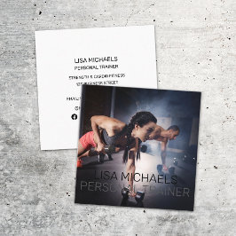 強さカーディオスポーツフィットネスパーソナルトレーナー スクエア名刺