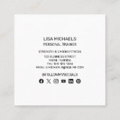 強さカーディオスポーツフィットネスパーソナルトレーナー スクエア名刺 (裏面)