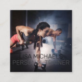 強さカーディオスポーツフィットネスパーソナルトレーナー スクエア名刺 (正面)