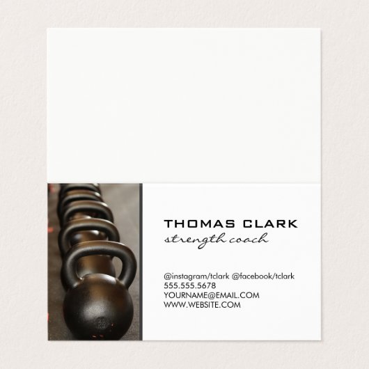 強さコーチ | Kettle Bells |重み 名刺 (外部フラット)