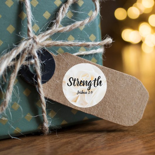 強さヨシュア1:9白いバラエレガントの詩 ラウンドシール