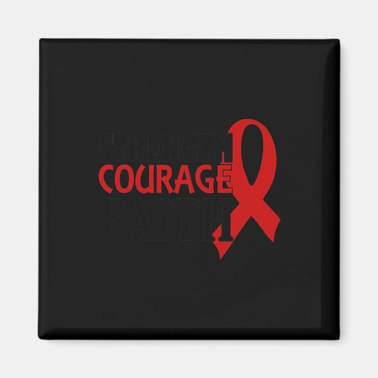 強さ信仰血液がんハート病 マグネット (正面)