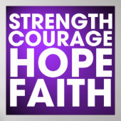 強さ勇気ホープ信仰 – 感動的紫 ポスター (正面)