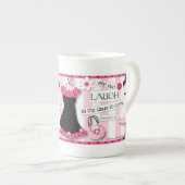 "強さ及び威厳"の聖なる書物、経典の中国のコップ ボーンチャイナマグカップ (正面右)