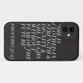 強さ及び威厳(黒) Case-Mate iPhoneケース (裏面(横))