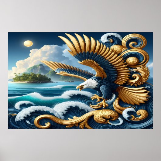 強さ威厳のあると愛国心を象徴するワシ ポスター (正面)