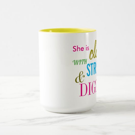 強さ尊厳バイブル聖歌の女性ガールインスパイアズ マグカップ (中央)