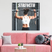 強さ適性女性の筋肉のアウトやる気を起こさせる キャンバスプリント (インサイチュ (リビング))