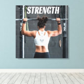 強さ適性女性の筋肉のアウトやる気を起こさせる キャンバスプリント (インサイチュ (ウッドフロア))