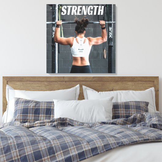 強さ適性女性の筋肉のアウトやる気を起こさせる キャンバスプリント (インサイチュ (寝室))