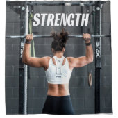 強さ適性女性の筋肉のアウトやる気を起こさせる シャワーカーテン (正面)