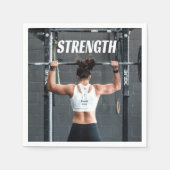 強さ適性女性の筋肉のアウトやる気を起こさせる スタンダードカクテルナプキン (正面)