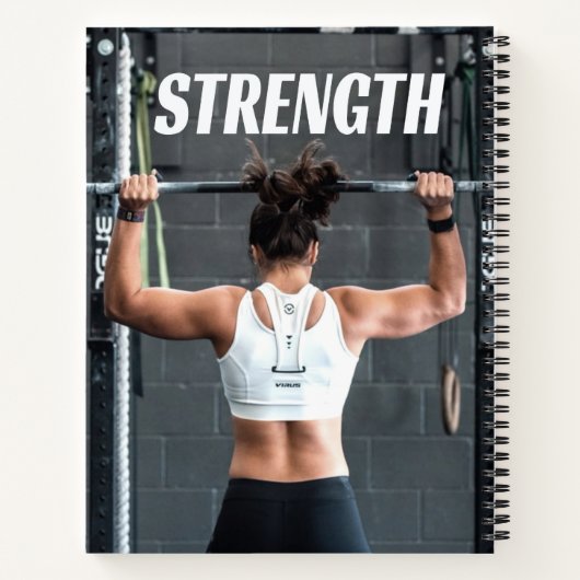 強さ適性女性の筋肉のアウトやる気を起こさせる ノートブック (裏面)