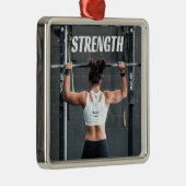 強さ適性女性の筋肉のアウトやる気を起こさせる メタルオーナメント (右)