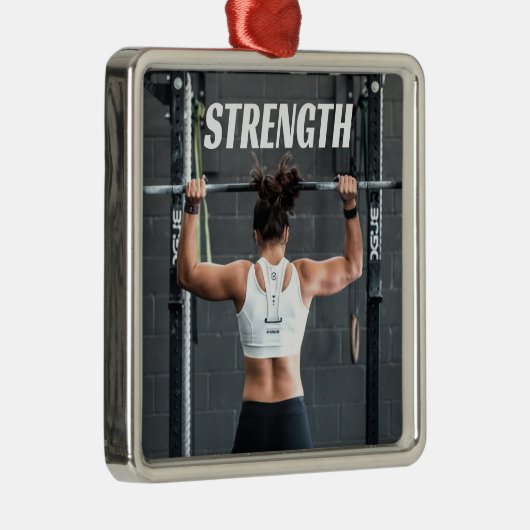 強さ適性女性の筋肉のアウトやる気を起こさせる メタルオーナメント (右)