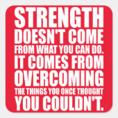 強さ – やる気を起こさせる単語 スクエアシール (正面)