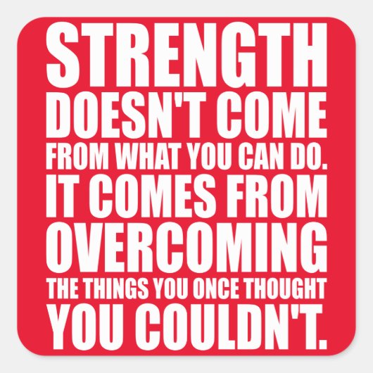 強さ – やる気を起こさせる単語 スクエアシール (正面)