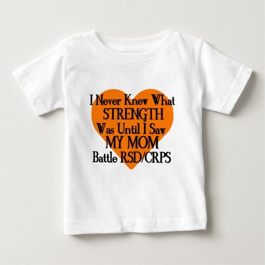 強さ/ハート/ママを知らない…RSD/CRPS ベビーTシャツ (正面)