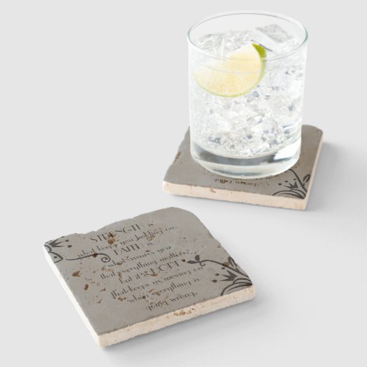 強さ、信仰と希望 ストーンコースター (横)